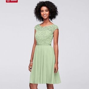 David’s Bridal Mint Green Bridesmaids Dress